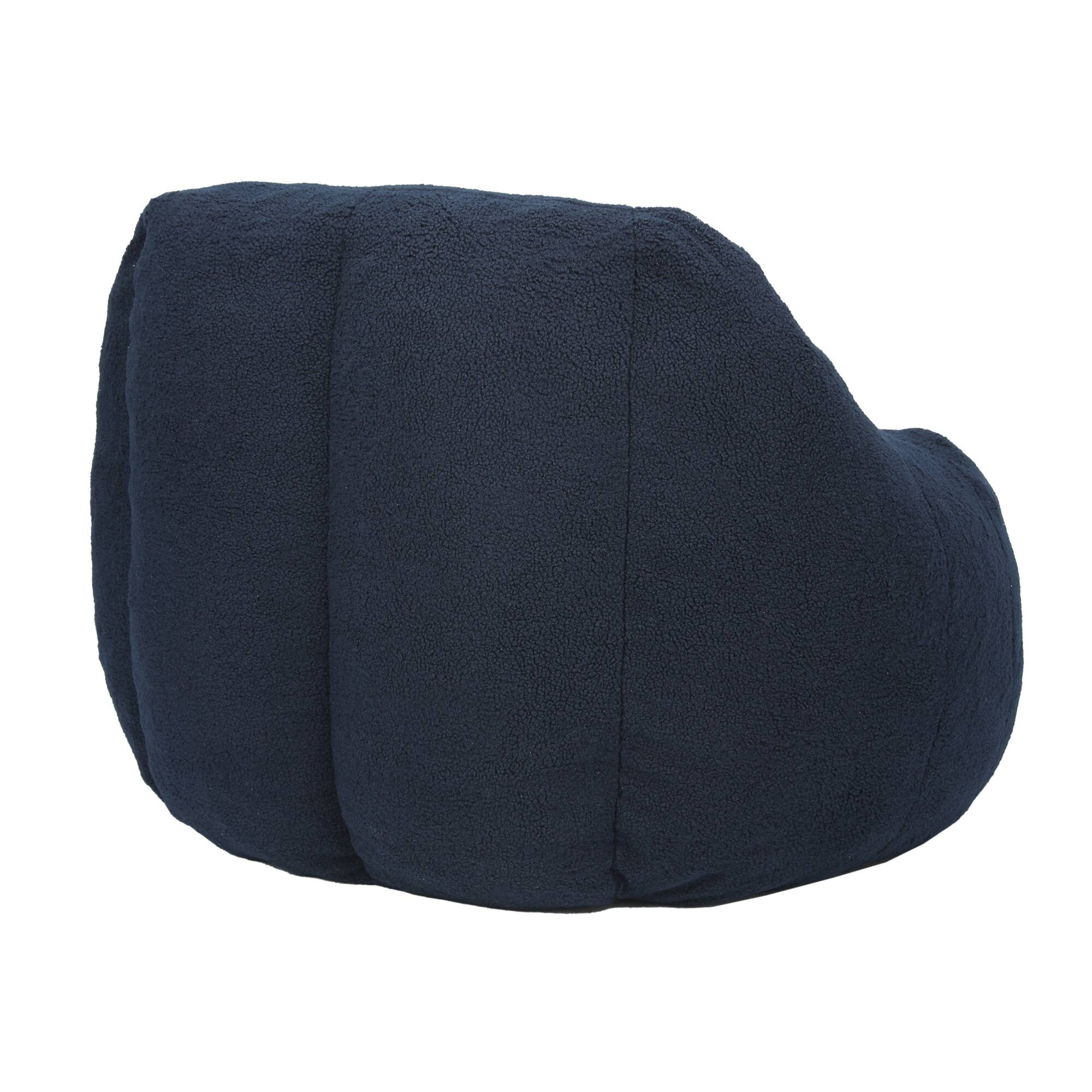 Alt View 6. GOODSILO - Large Faux Fur Bean Bag Chair with Memory Foam Filling for Ultimate Comfort and Support - Dark Blue.