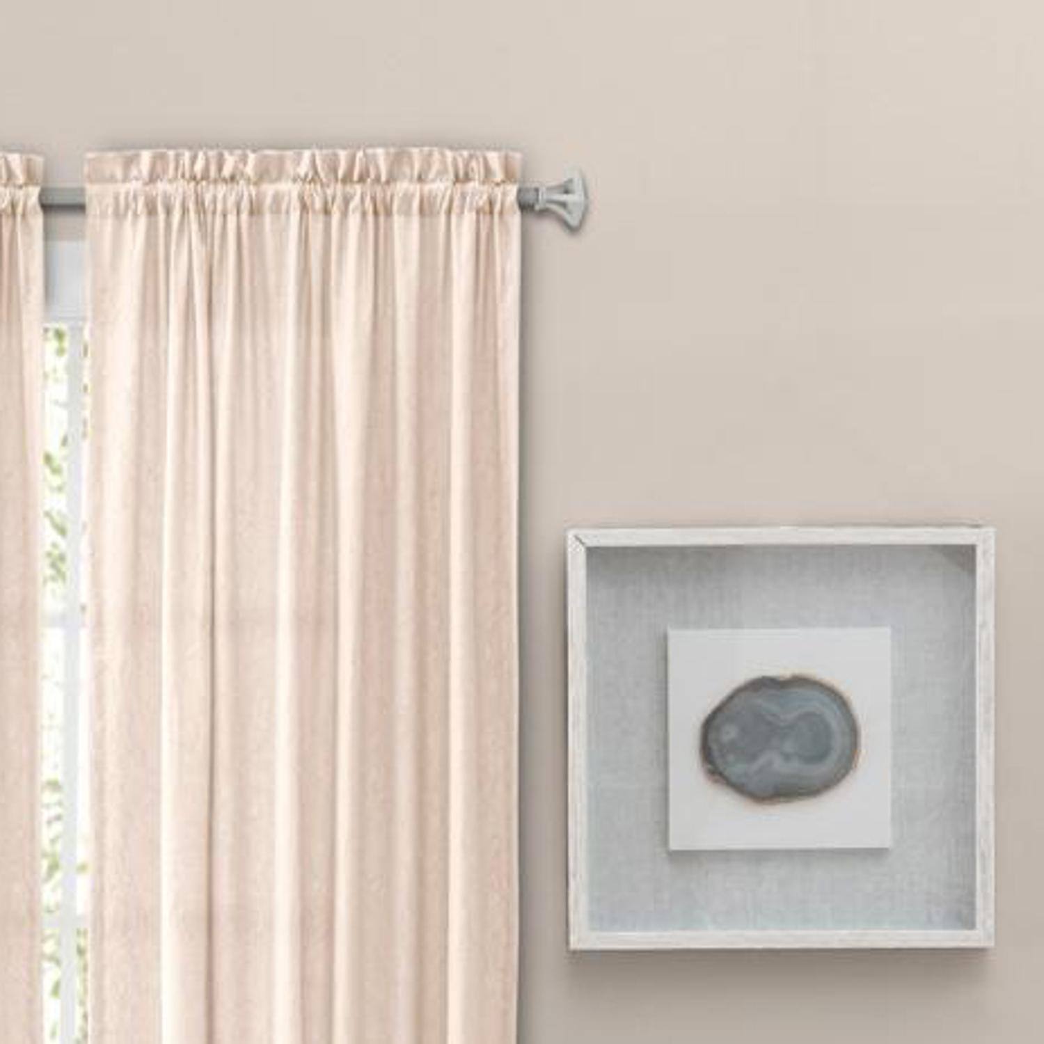 Angle. Ellis Curtain - Ellis Curtain Portland Crushed Taffeta Rod Pocket Tailored Panel - 48x84" Natural - Natural.