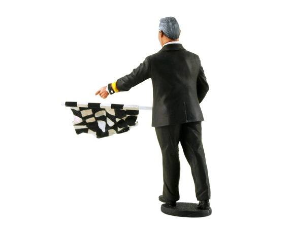 Alt View 1. Le Mans Miniatures - 1950-1970's Director of the Course Standing with Checker Flag Figurine for 1/18 by Lemans Miniatures.