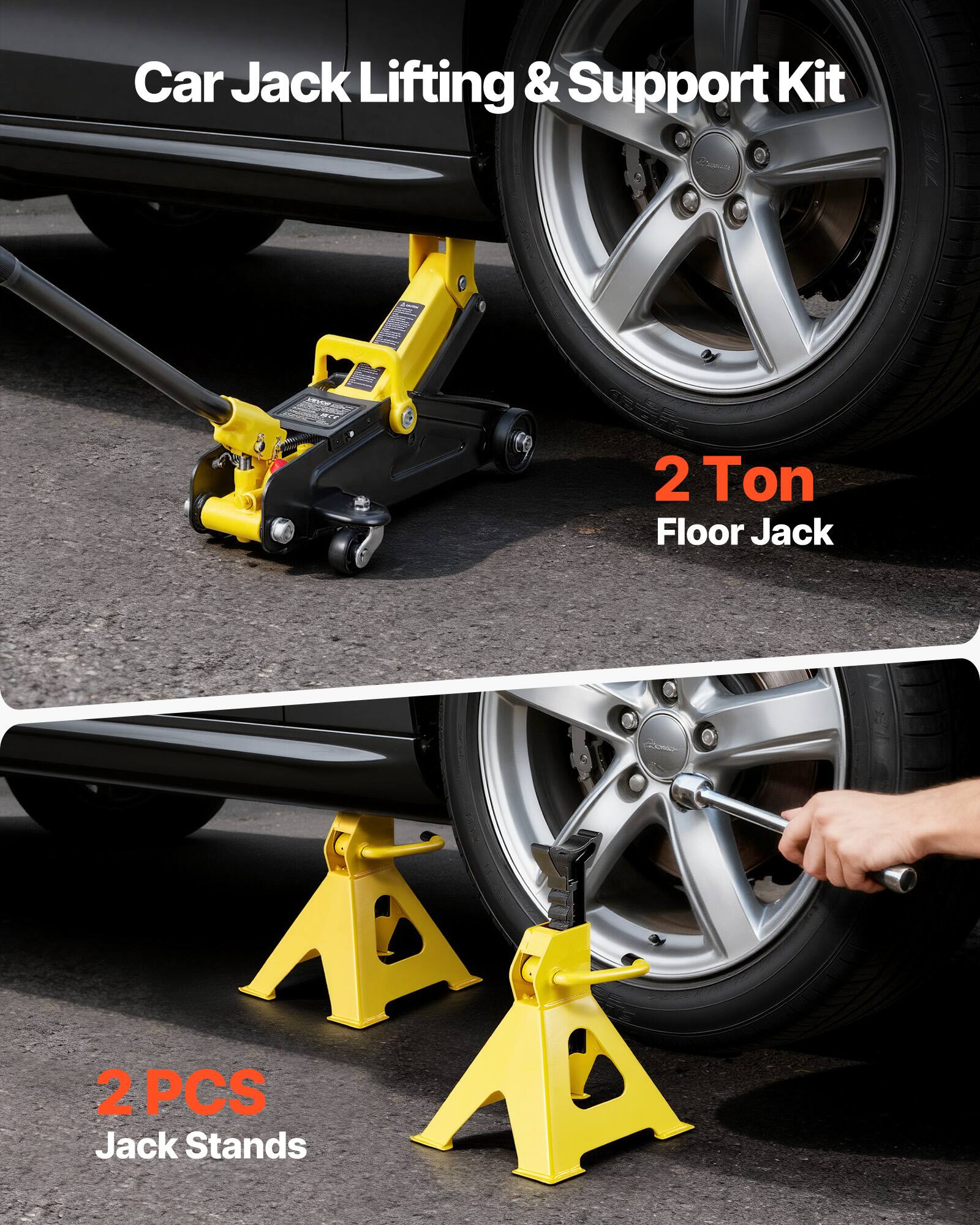 Car Jack Lifting & Support Kit

2 Ton Floor Jack

2 PCS Jack Stands
