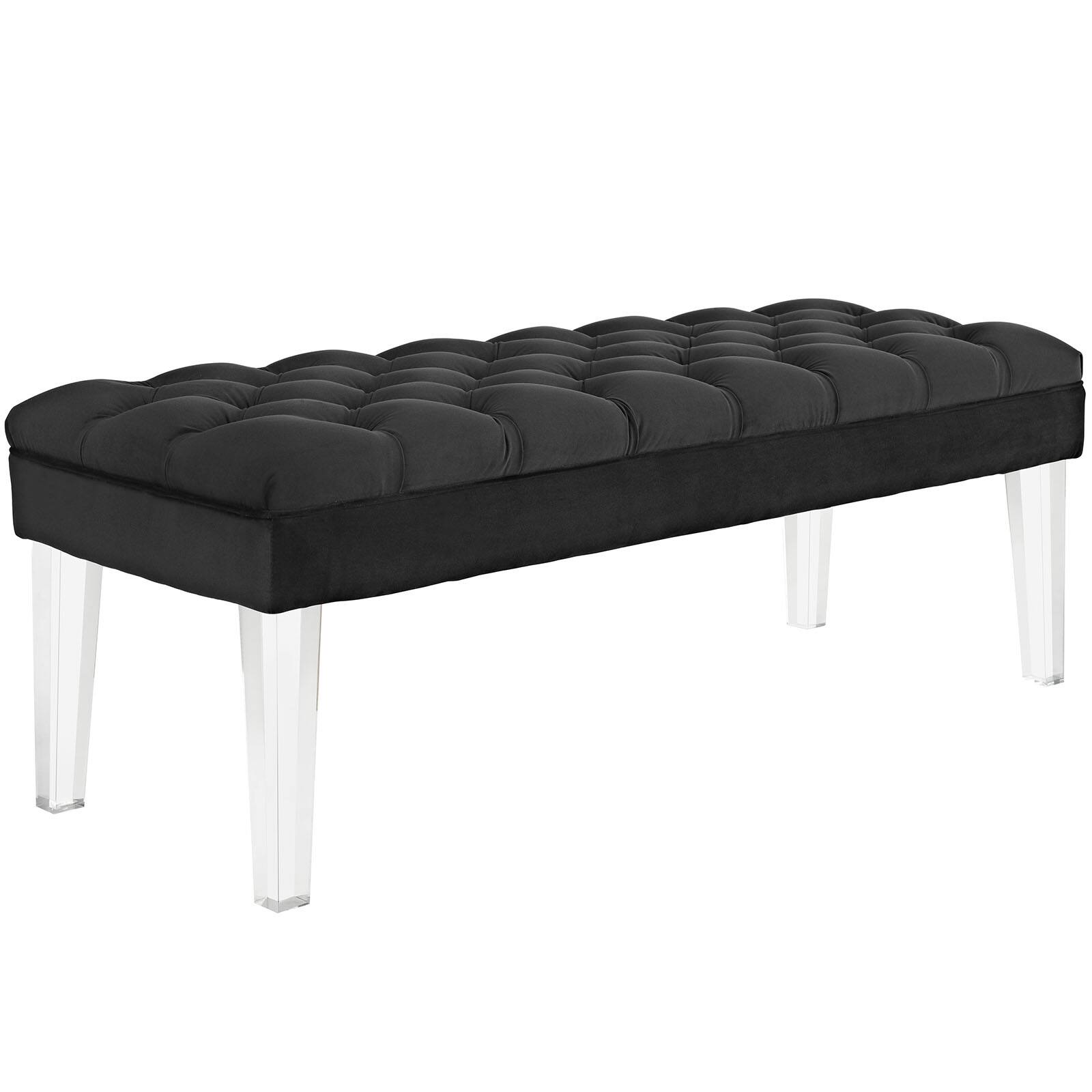 Angle. Modway - Valet Performance Velvet Bench by Modway - Black.