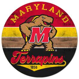 Jardine - Maryland Terrapins 20'' x 20'' Retro Logo Circle Sign - Red