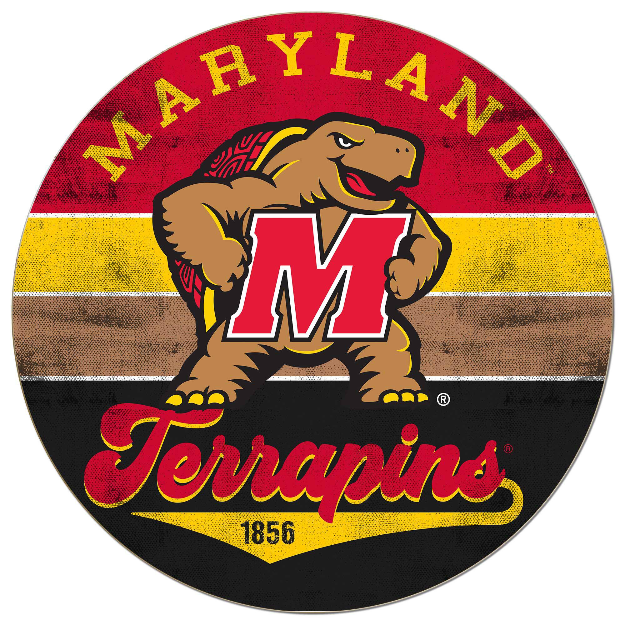 Maryland Terrapins 20'' x 20'' Retro Logo Circle Sign