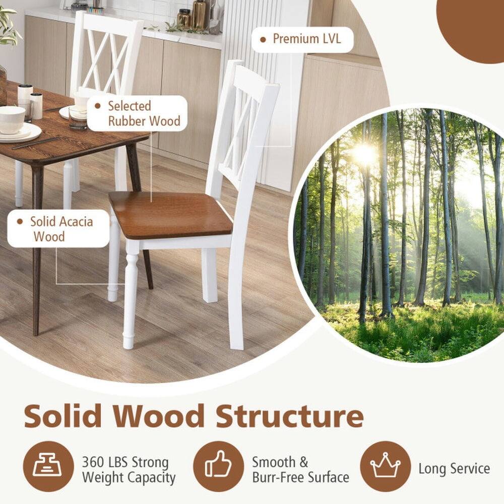- Premium LVL
- Selected Rubber Wood
- Solid Acacia Wood

Solid Wood Structure

- 360 LBS Strong Weight Capacity
- Smooth & Burr-Free Surface
- Long Service