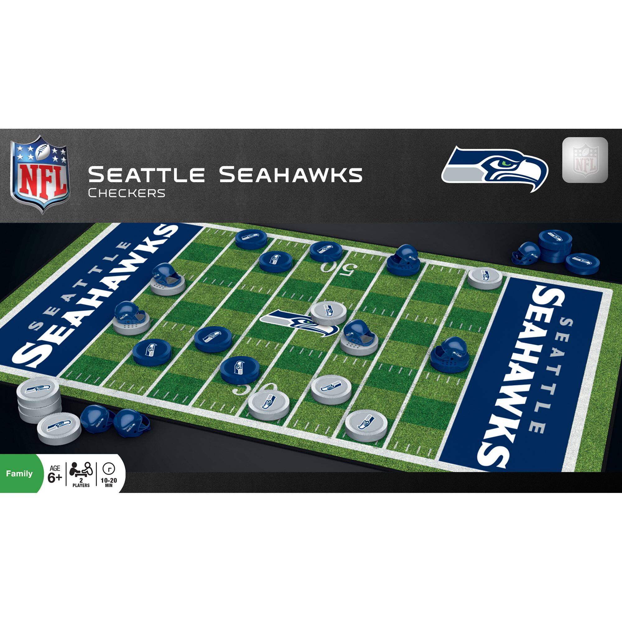 MasterPieces - Seattle Seahawks NFL Checkers Set - Multicolor