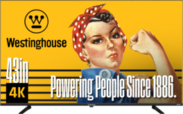 Westinghouse - 43" Smart TV, 4K UHD Xumo w/HDR10, Voice Remote, Dolby Vision, Edgeless, LED, Apple HomeKit & Wi-Fi
