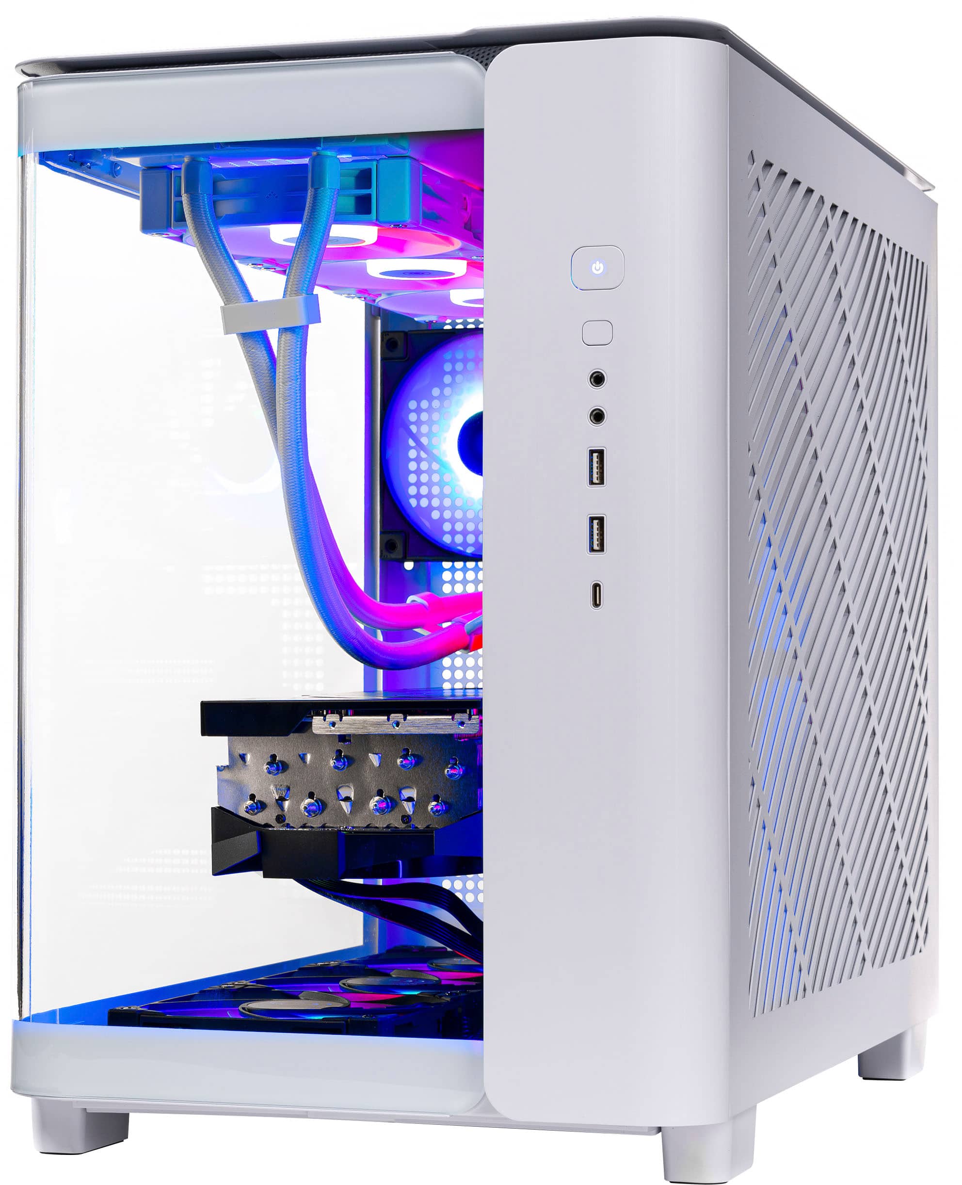 Alt View 2. Skytech Gaming - KING95 Gaming Desktop PC - AMD Ryzen 7 9700X - 32GB Memory - NVIDIA RTX Geforce 5070 - 2TB NVMe SSD - White.