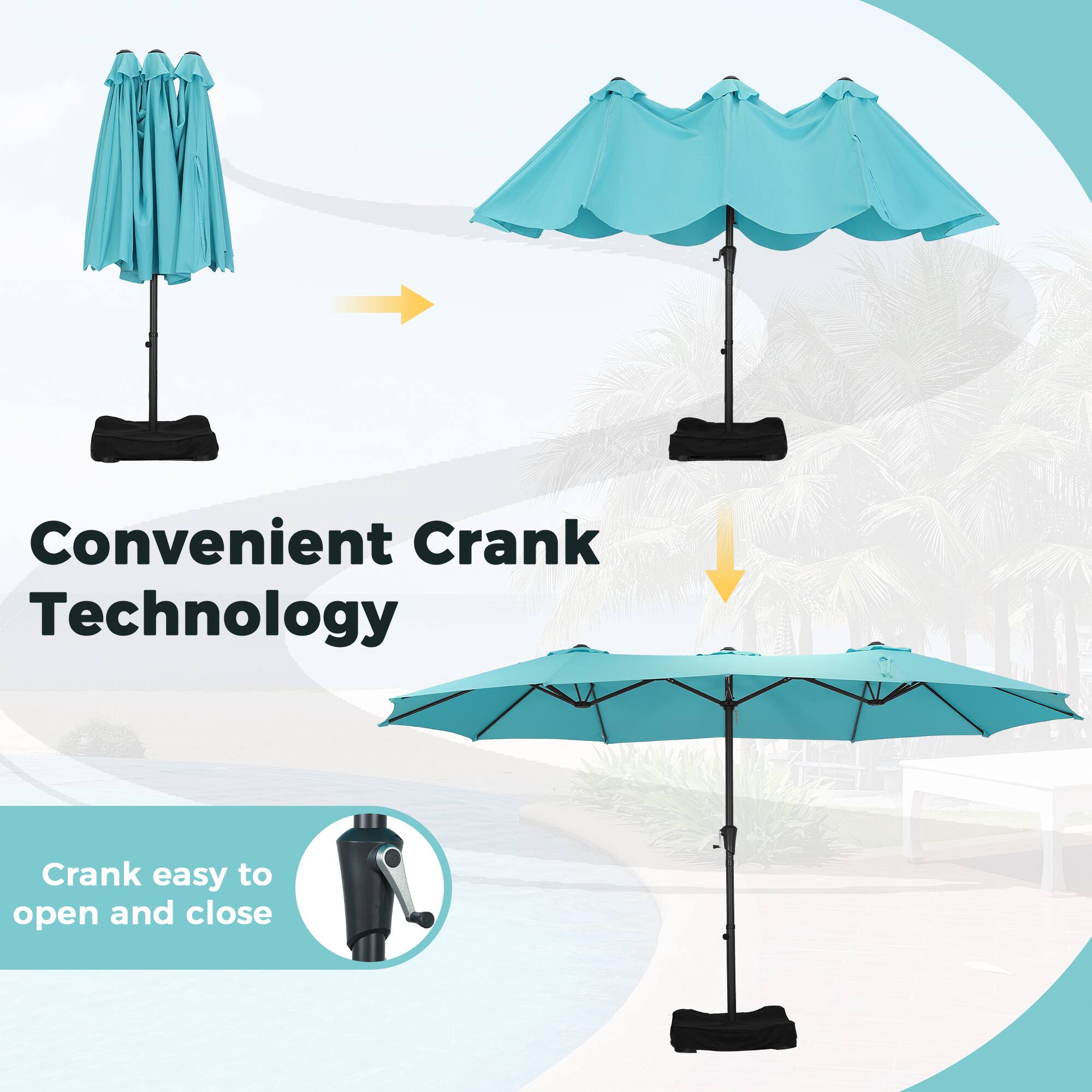 Convenient Crank Technology  
Crank easy to open and close