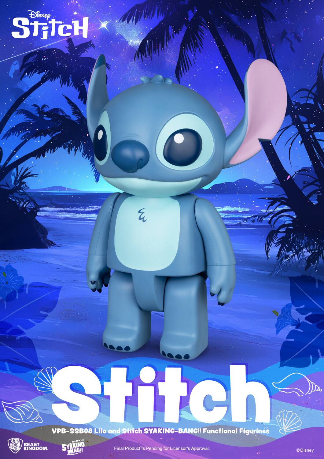 Disney Stitch  
VPB-SSB08 Lilo and Stitch SYAKING-BANG!! Functional Figurines  
BEAST KINGDOM  
SYA BANC!!  
Final Product is Pending for Licensor's Approval.  
©Disney
