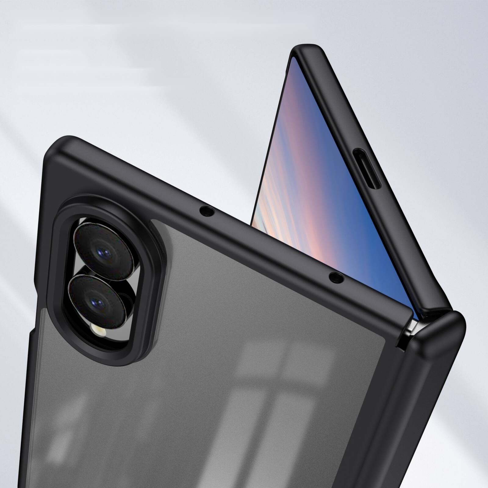 Alt View 3. Dteck - Shockproof Phone Case for Samsung Galaxy Z Fold8 with Screen Protector, Rugged Full Hinge Cover with Raised Camera Edge - Black.