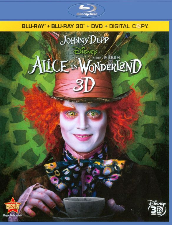  Alice in Wonderland [4 Discs] [Includes Digital Copy] [3D] [Blu-Ray/DVD] [Blu-ray/Blu-ray 3D/DVD] [2010]