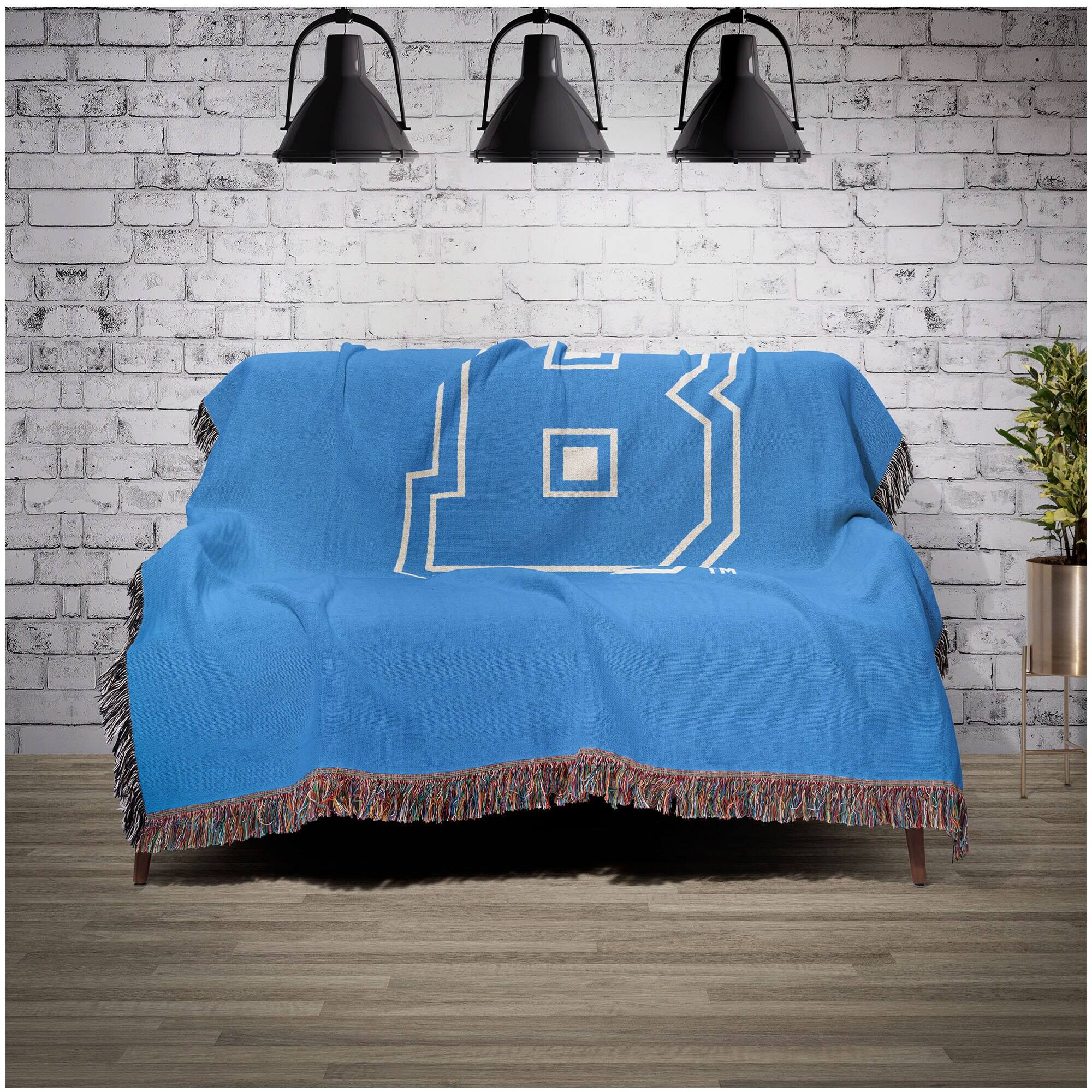 Alt View 1. Chad & Jake - Brown Bears Woven Blanket - Blue.