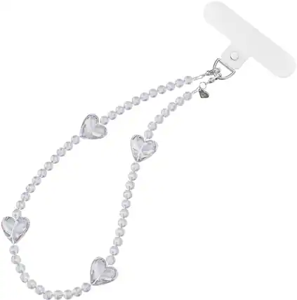 Front. VELVET CAVIAR - Phone Charm Wristlet - Holo Heart.