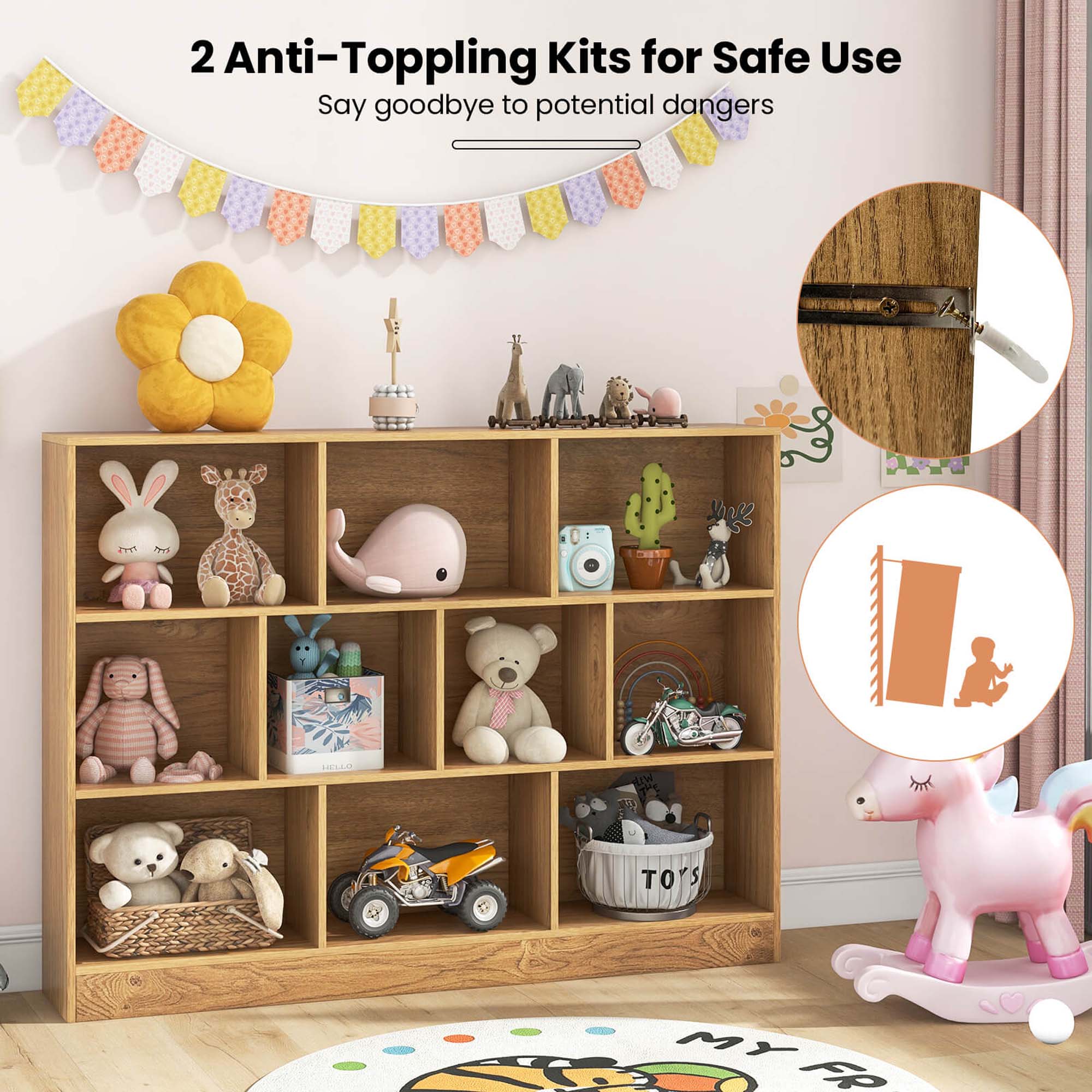 2 Anti-Toppling Kits for Safe Use Say goodbye to potential dangers 1 TOYS PTA MYP MY FP