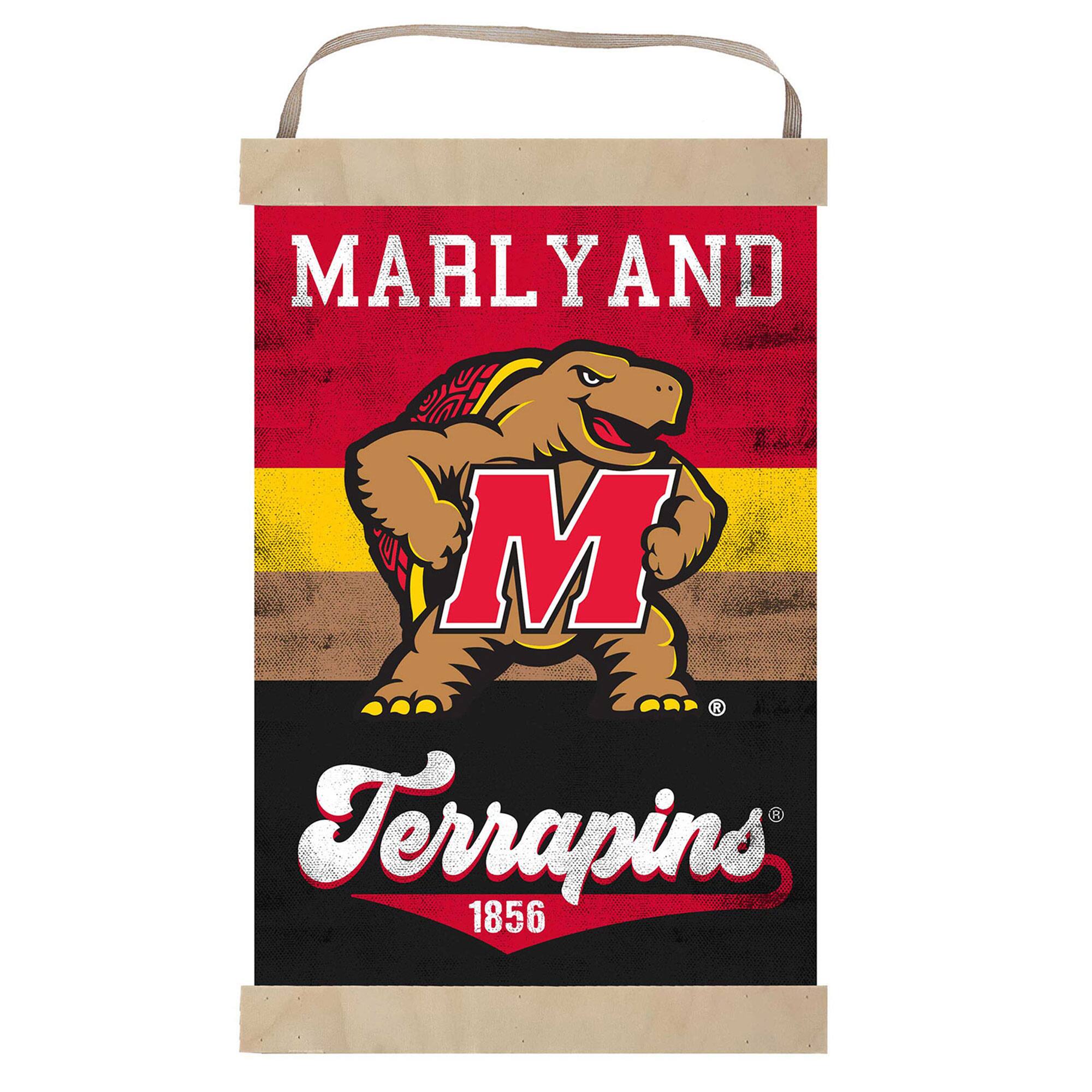 Maryland Terrapins Retro Logo Banner Sign