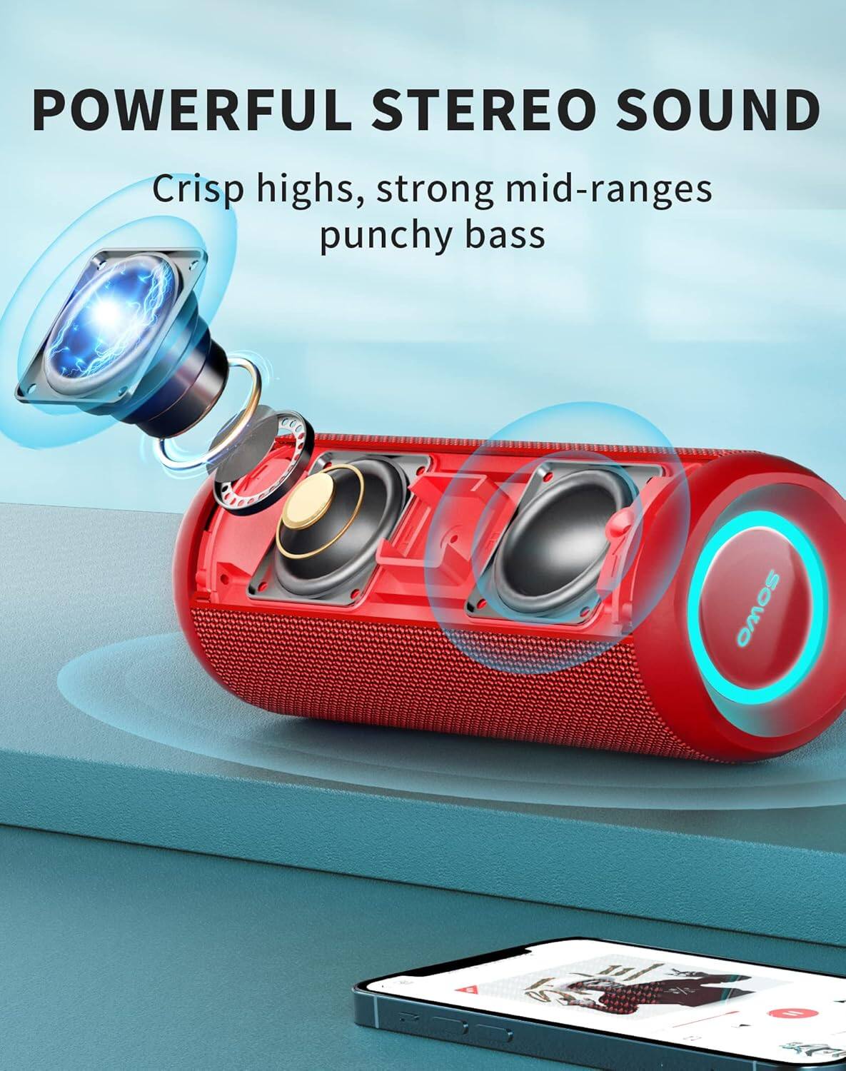 POWERFUL STEREO SOUND

Crisp highs, strong mid-ranges punchy bass