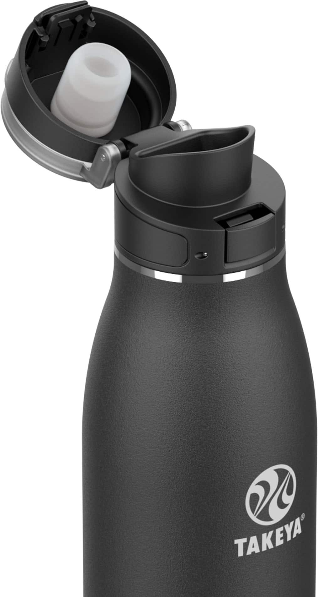 Left. Takeya - Traveler 25-oz. Leakproof Flip-Lock Mug - Onyx.