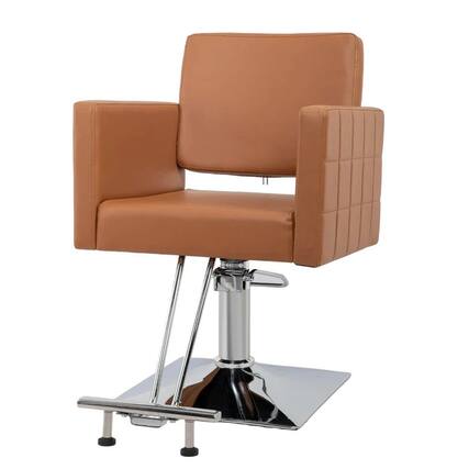 Front. Winado - Heavy Duty Hydraulic Barber Chair Hair Salon 360° Swivel Chair with Stainless Steel Footrest for Beauty Spa Hair Styling - Brown.