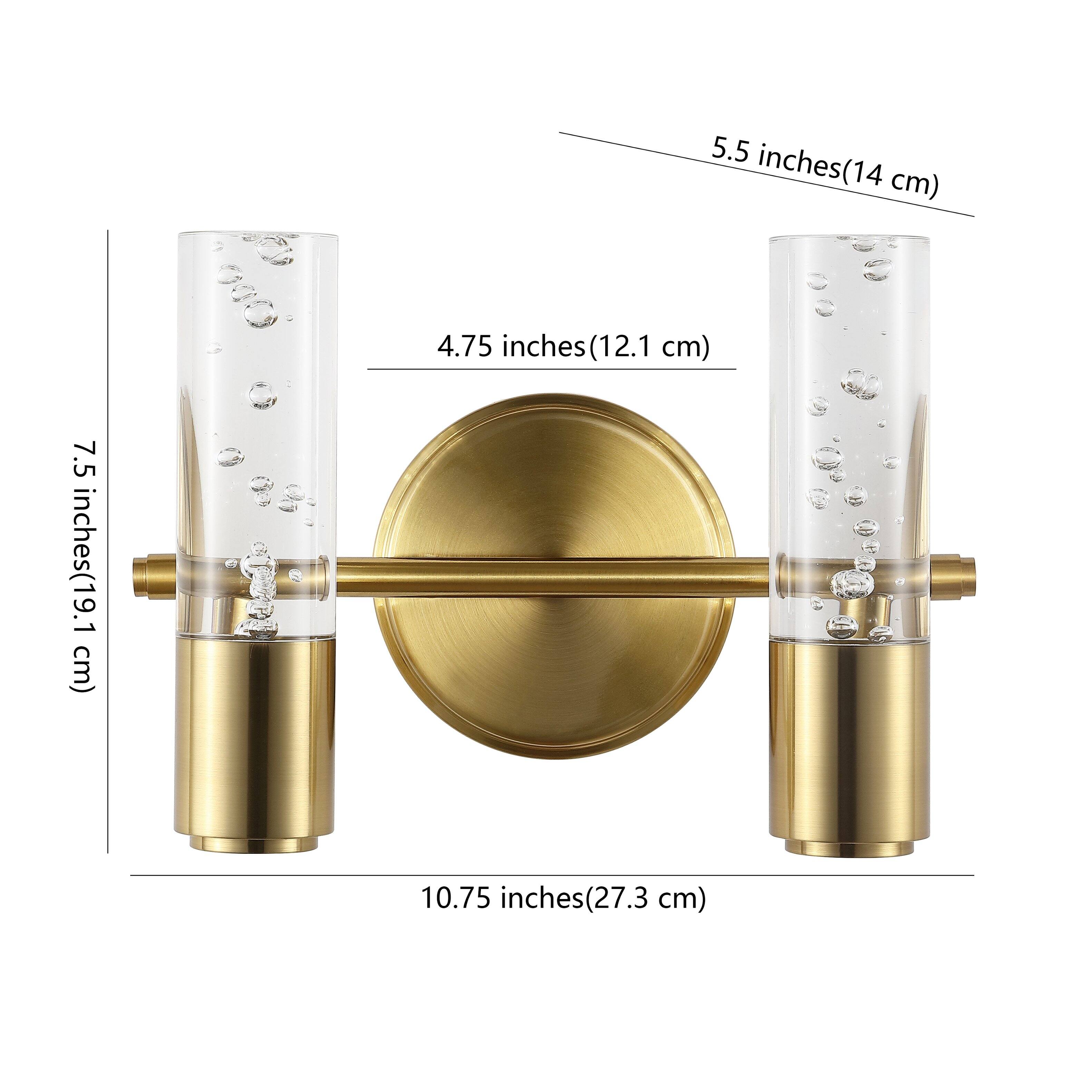 5.5 inches (14 cm)  
4.75 inches (12.1 cm)  
7.5 inches (19.1 cm)  
10.75 inches (27.3 cm)