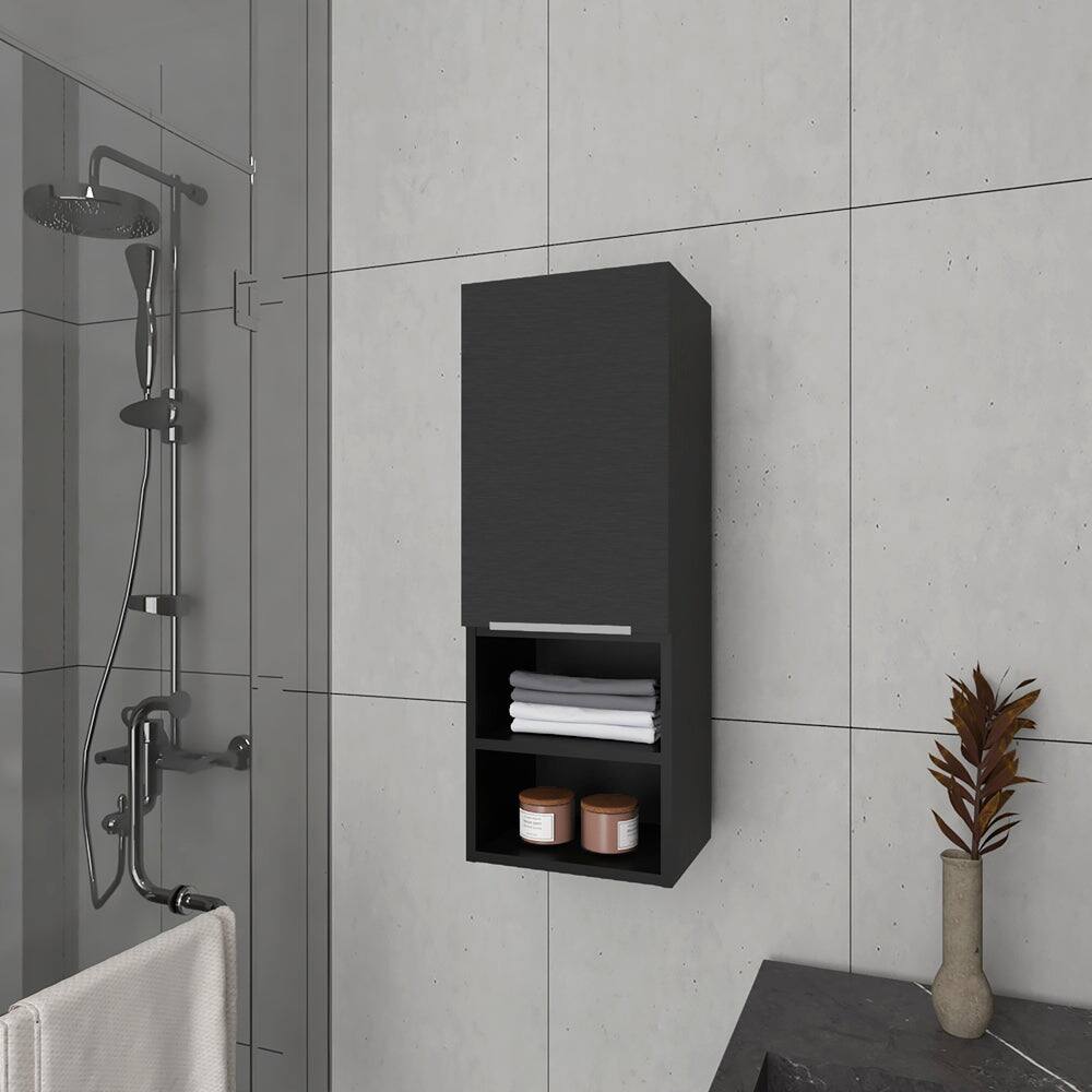 Angle. Treevol Furniture - Hazelton Medicine Cabinet,Bathroom,Black - Black.
