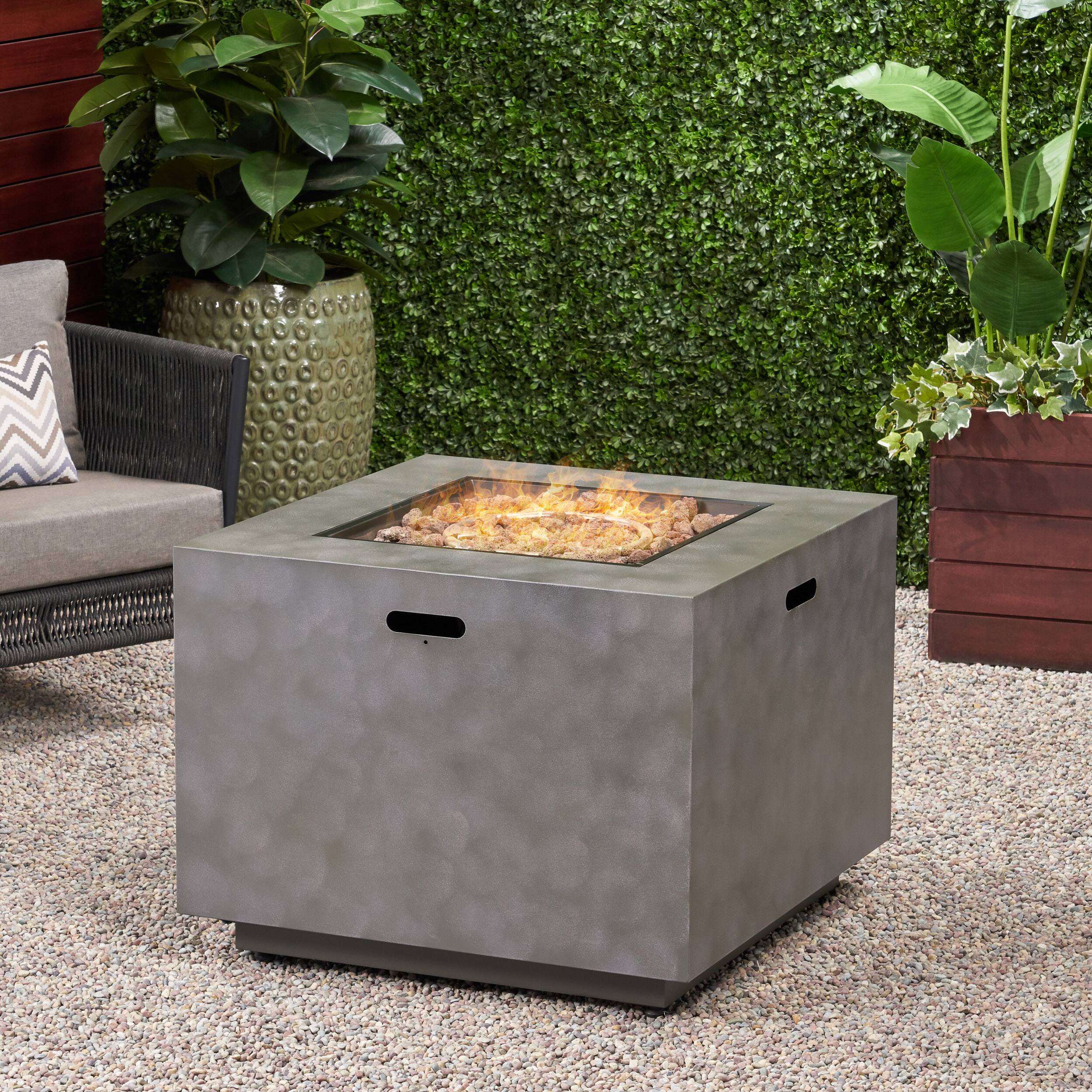 Back. Dexmalle - Dexmalle-Square Iron Fire Pit-Gray.