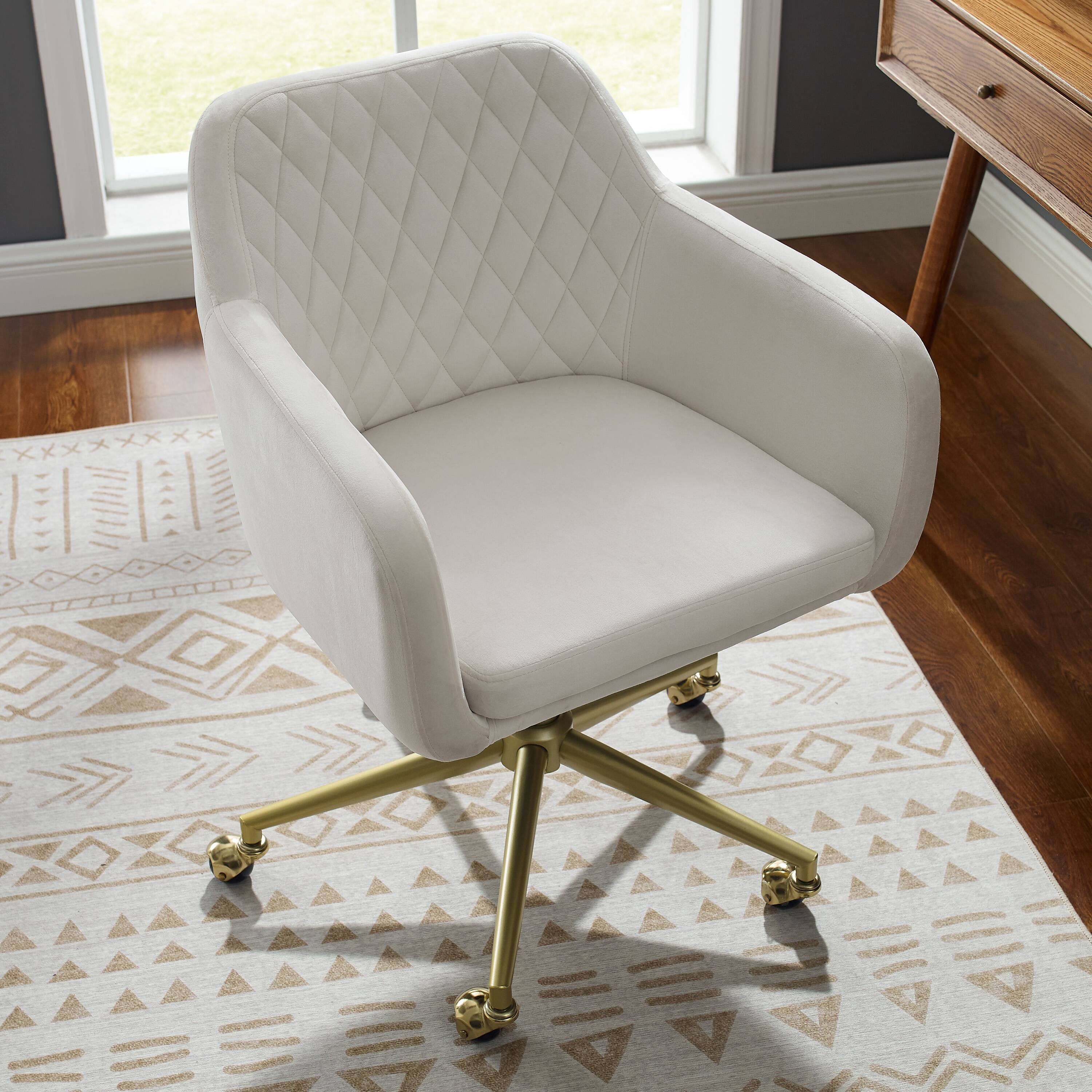 Alt View 16. Linon Home Décor - Swanson Swivel Office Chair - Off-White.
