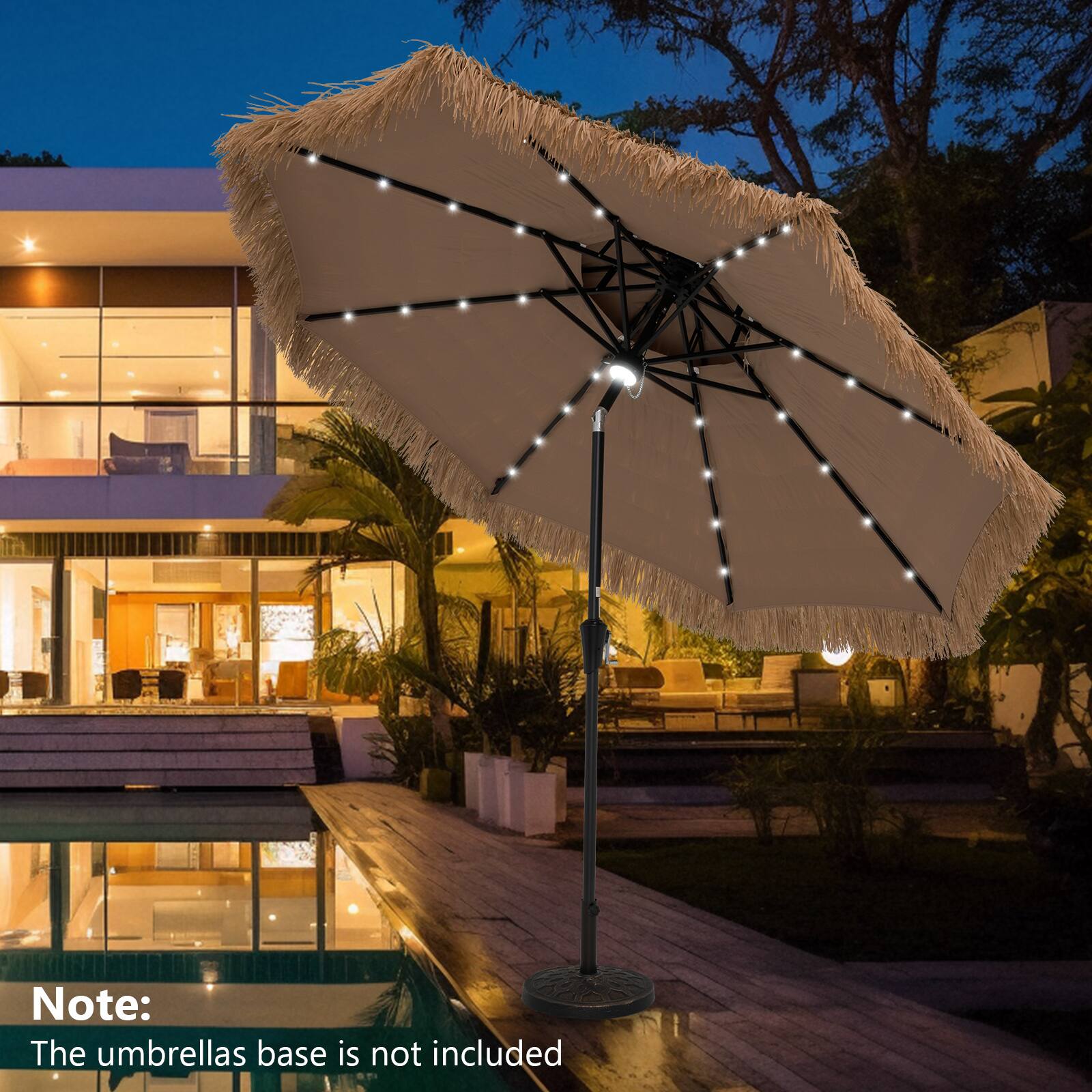 Note:  
The umbrella's base is not included.