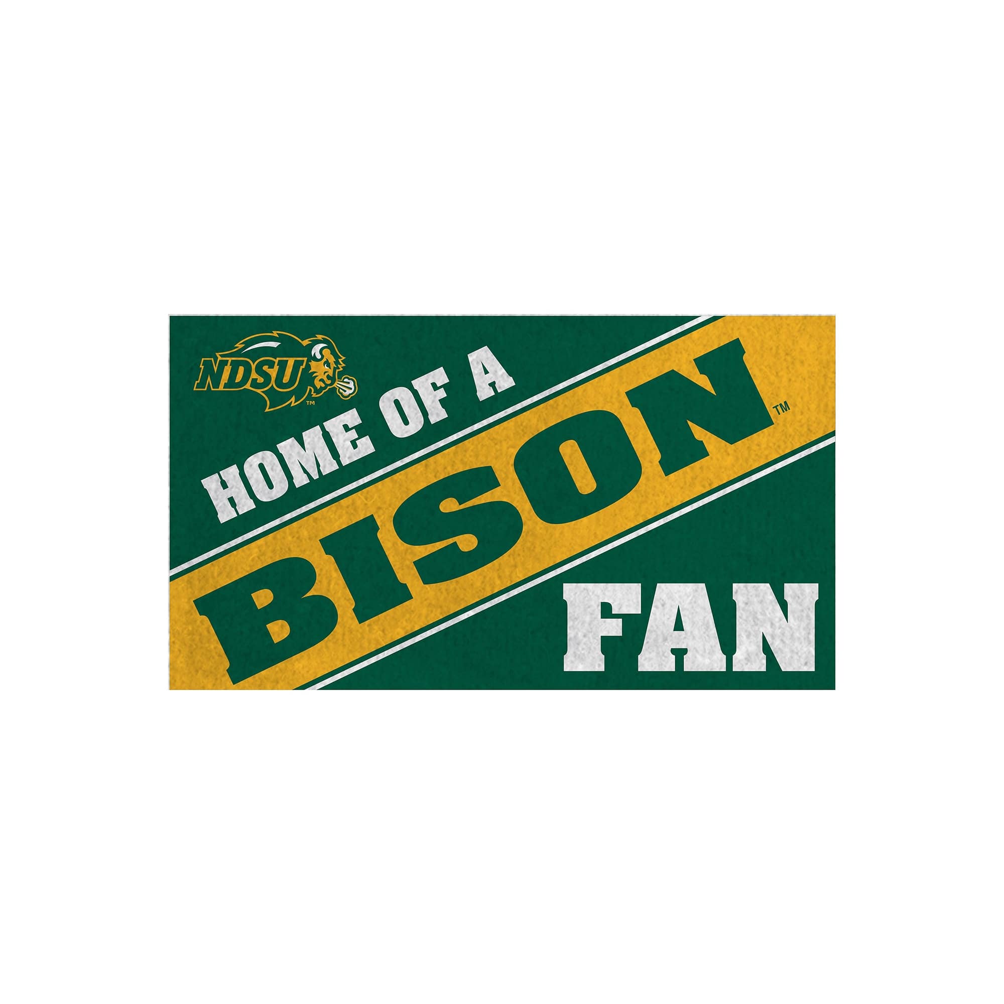 Evergreen Enterprises - NDSU Bison 16" x 28" Home of a Fan Indoor/Outdoor Logo Turf Mat - Multicolor