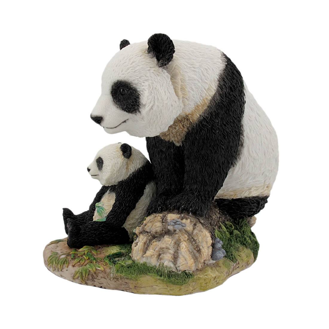 Alt View 1. Veronese Design - Mother And Child Panda Bear Statue Baby Animal - White.