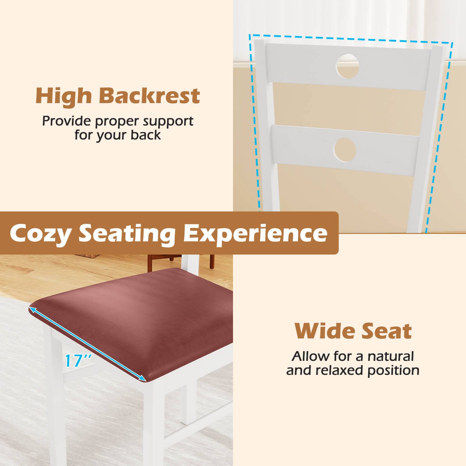 High Backrest  
Provide proper support for your back  

Cozy Seating Experience  

Wide Seat  
17" Wide Seat  
Allow for a natural and relaxed position