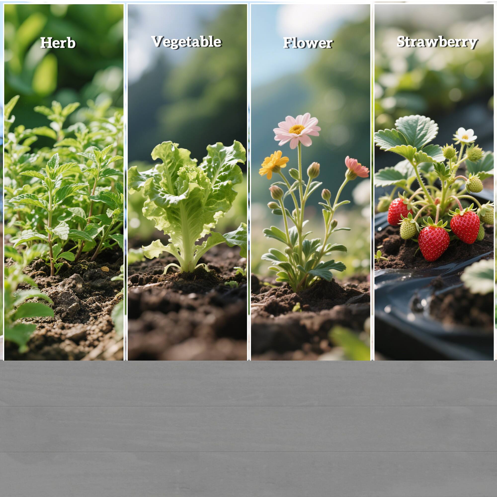 Herb  
Vegetable  
Flower  
Strawberry