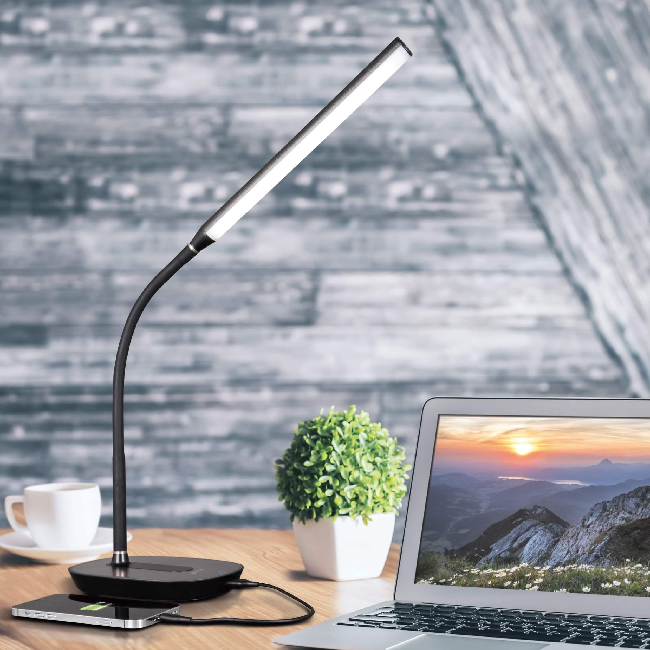 Alt View 16. OttLite - Strive LED Desk Lamp with USB Charging - White.
