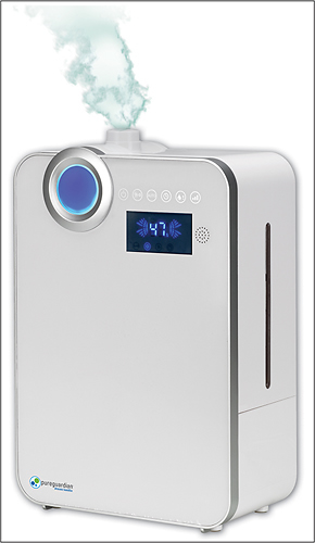 Angle View: PureGuardian - Elite 1.3-Gal. Ultrasonic Warm and Cool Mist Humidifier - White