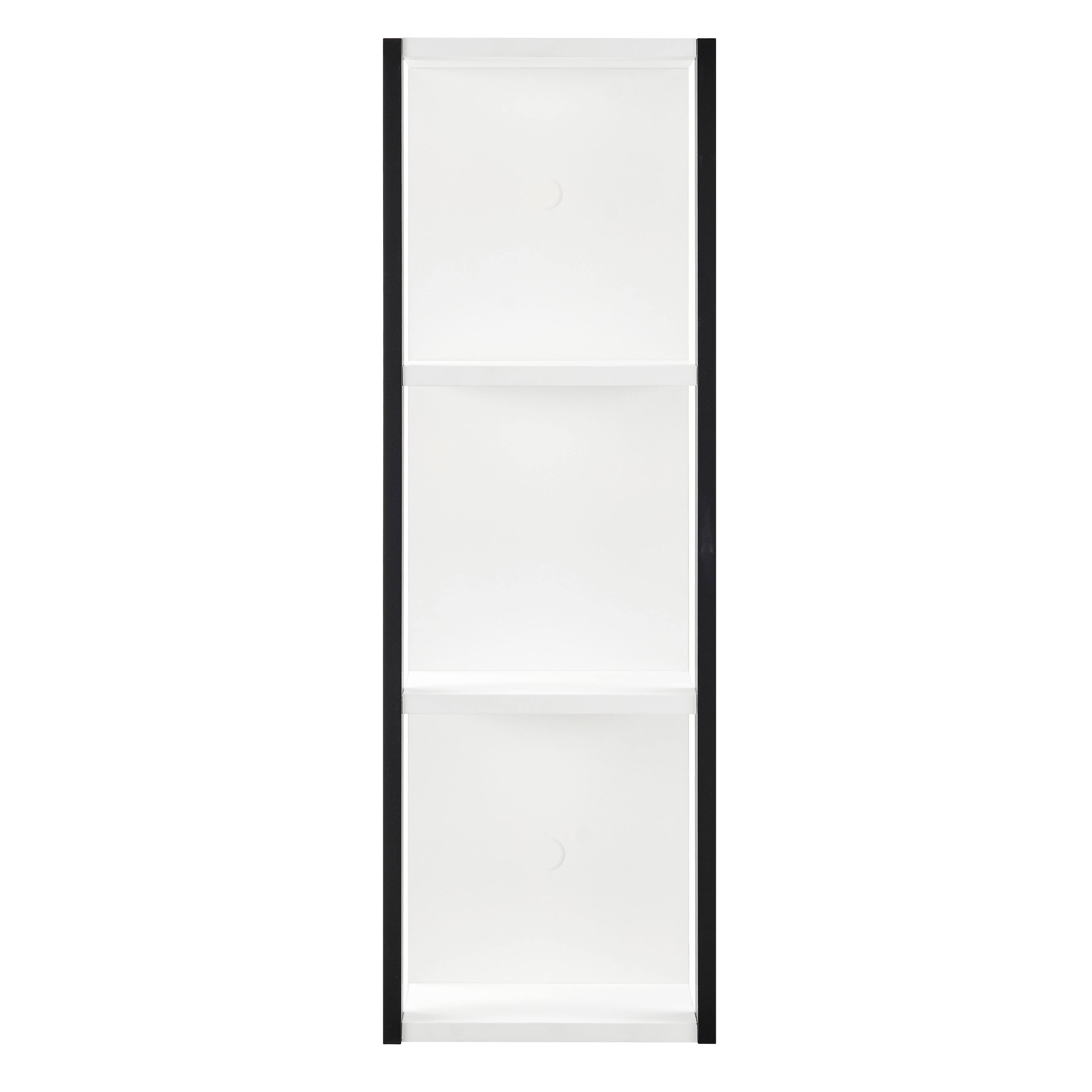 Front. Danya B - Recife Vertical Three-Tier Cube Wall Shelf - White/Black - White, Black.