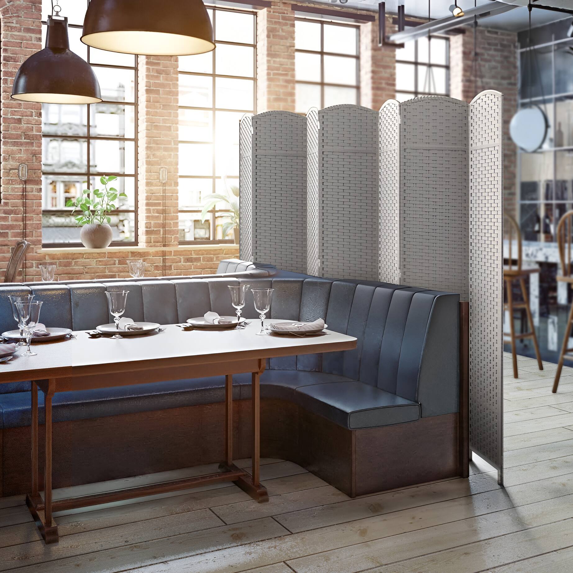 Alt View 6. Sorbus - Sorbus Extra Wide Double Hinged 7-Panels Partition Room Dividers, Beige - Beige.