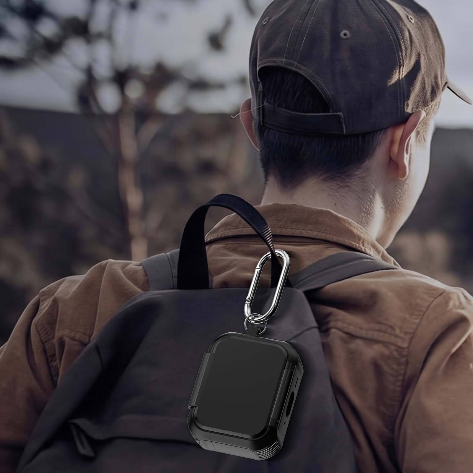 Alt View 2. Dteck - For Airpods Pro 3rd Gen (2025) Shockproof Rugged Makeup Mirror Drop Protection Case With Keychain and Stand - Silver.