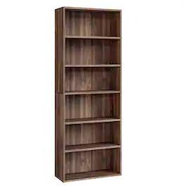 Songmics Home - Bookshelf, 6-Tier Bookcase, Book Shelf, Open Storage Shelf, 9.4 x 23.6 x 63.3 Inches, for Living Room, Home Office - Natural Walnut