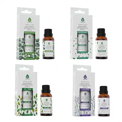 Pursonic
100% Pure Natural Essential Oils
Eucalyptus
Pro Therapeutic Grade
1.01 fl oz / 30 ml
Peppermint
Pro Therapeutic Grade
1.01 fl oz / 30 ml
Tea Tree
Pro Therapeutic Grade
1.01 fl oz / 30 ml
Lavender
Pro Therapeutic Grade
1.01 fl oz / 30 ml