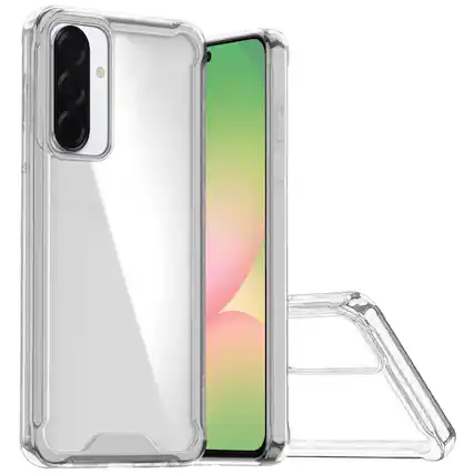 Front. Kitcheniva - Shockproof Transparent Hybrid Phone Case With Tempered Glass For Samsung Galaxy A57 5G - Clear.