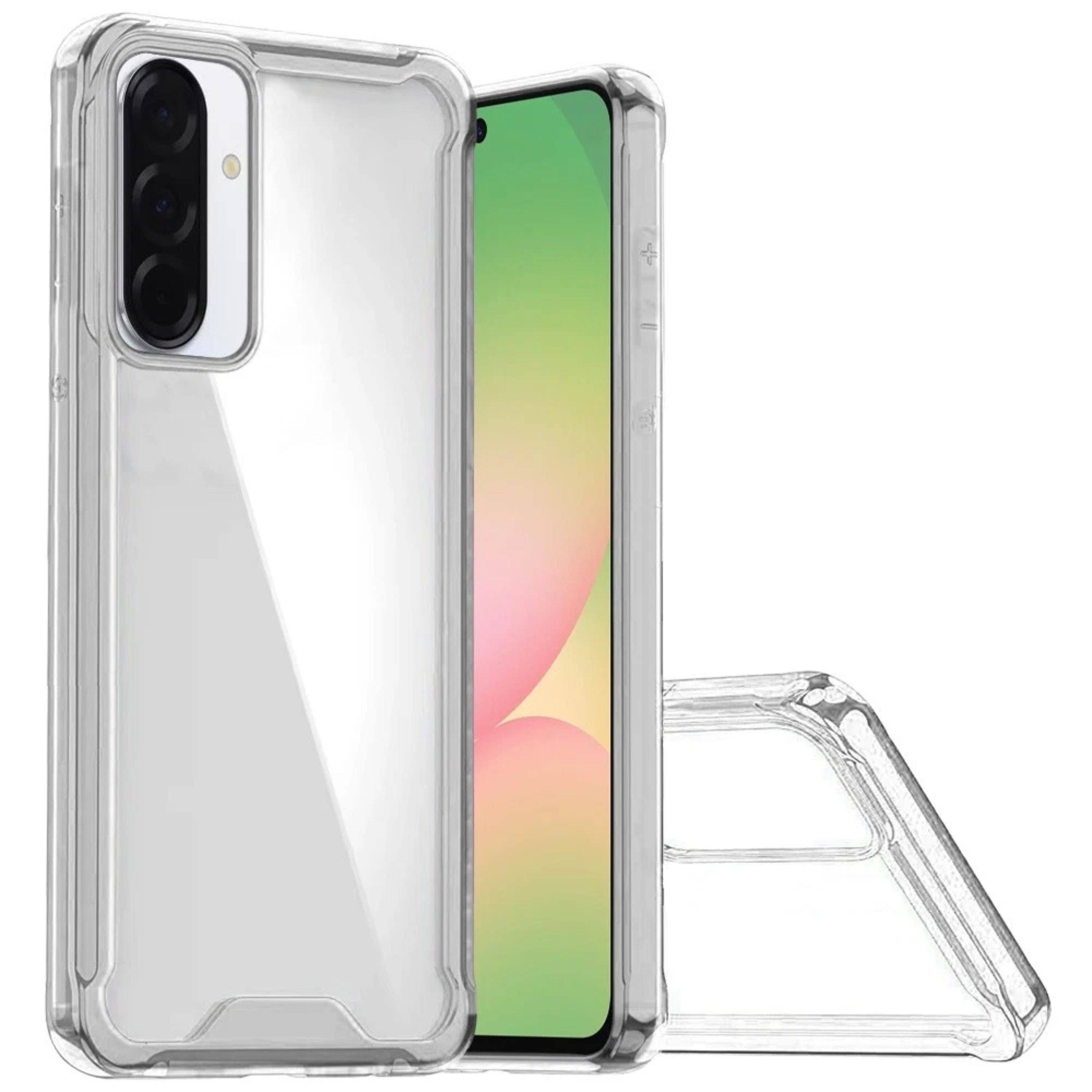 Front. Kitcheniva - Shockproof Transparent Hybrid Phone Case With Tempered Glass For Samsung Galaxy A57 5G - Clear.