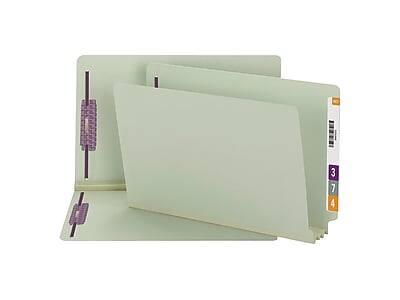 Alt View 4. Smead - 50% Recycled End Tab Classification Folders, Legal Size, Gray/Green, 25/Box - Green.