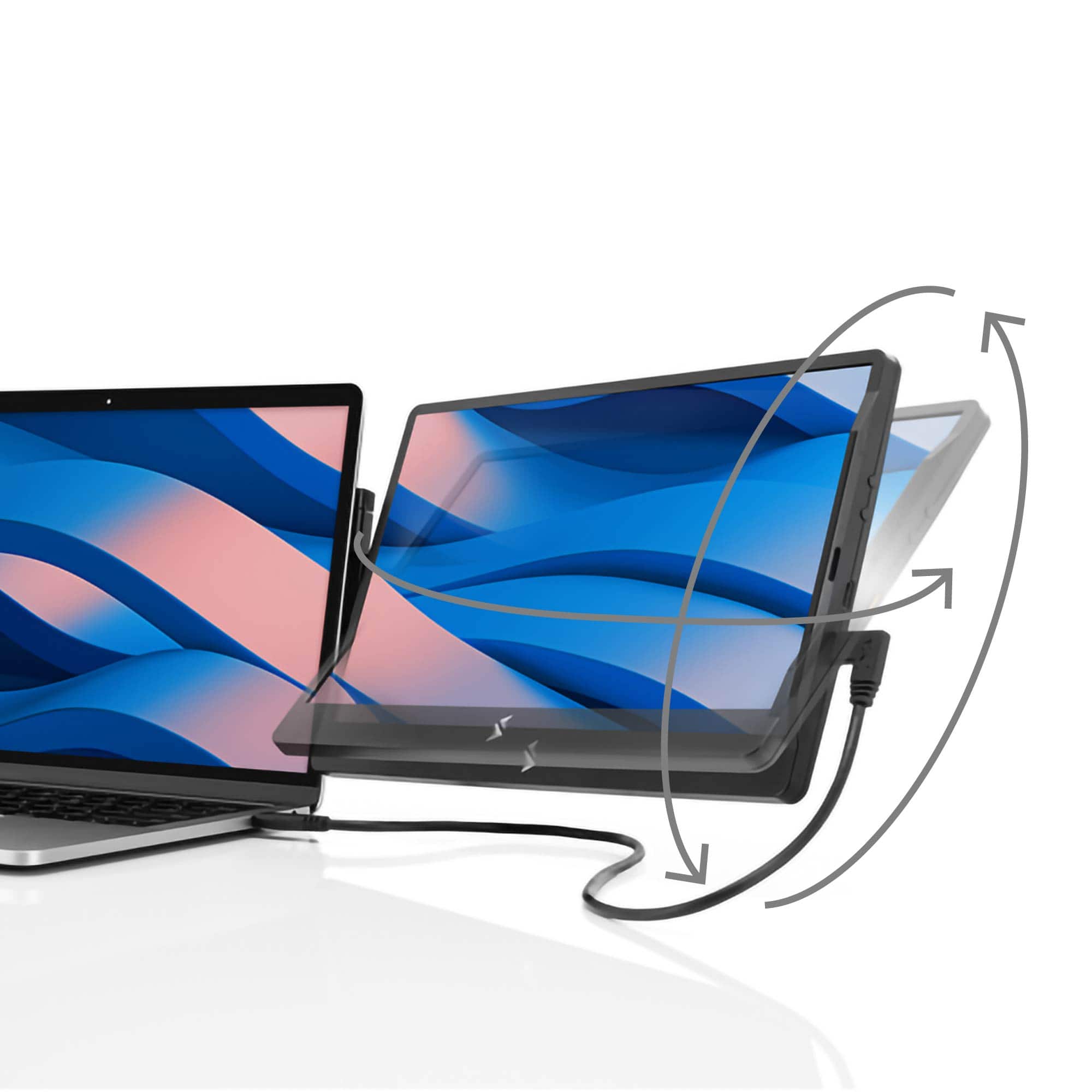 Angle. SideTrak - SideTrak Swivel 12.5" Attachable Portable Monitor - Black.