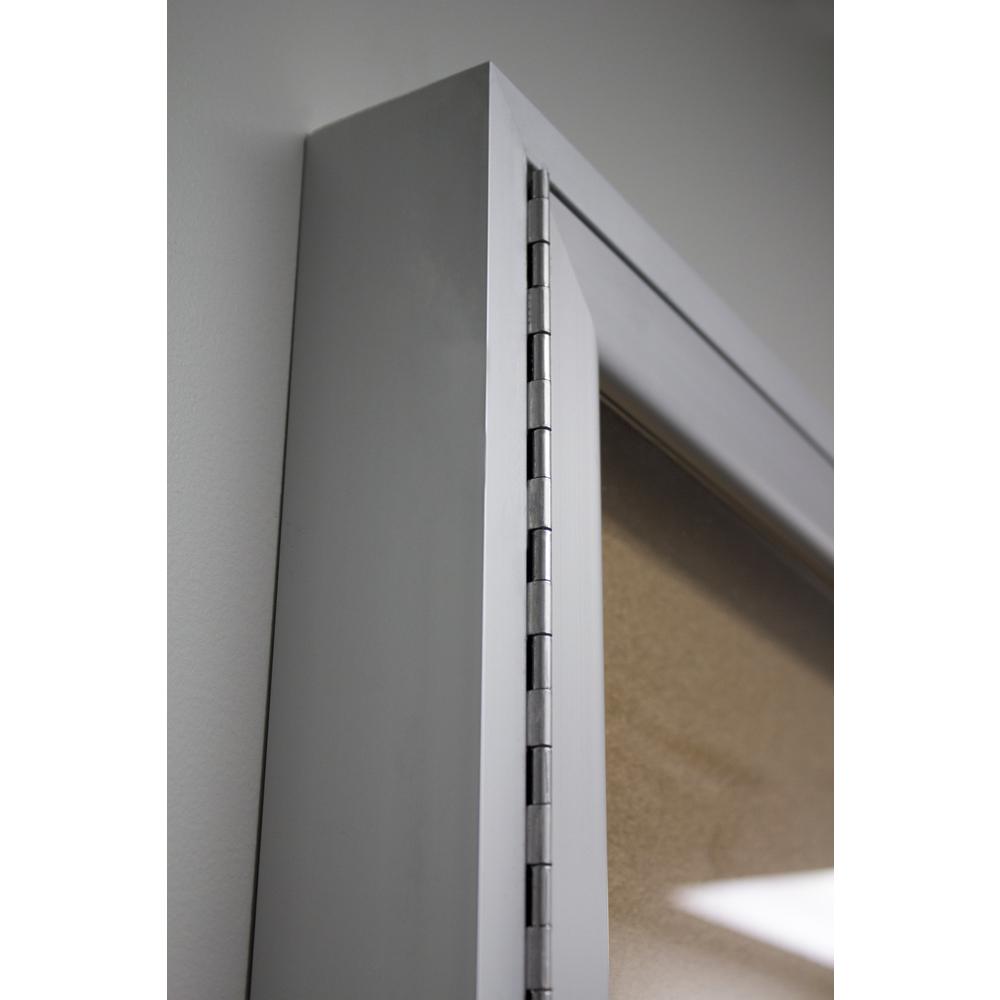 Angle. Ghent - Ghent 1 Door Enclosed Natural Cork Bulletin Board with Satin Frame, 24"H x 18"W.