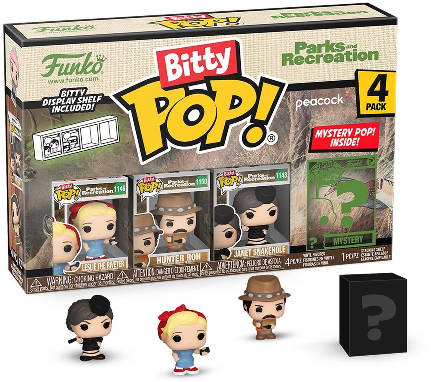 FUNKO BITTY POP!: TELEVISION: Parks & Recreation - Leslie 4PK - COLLECTABLES - Multicolor
