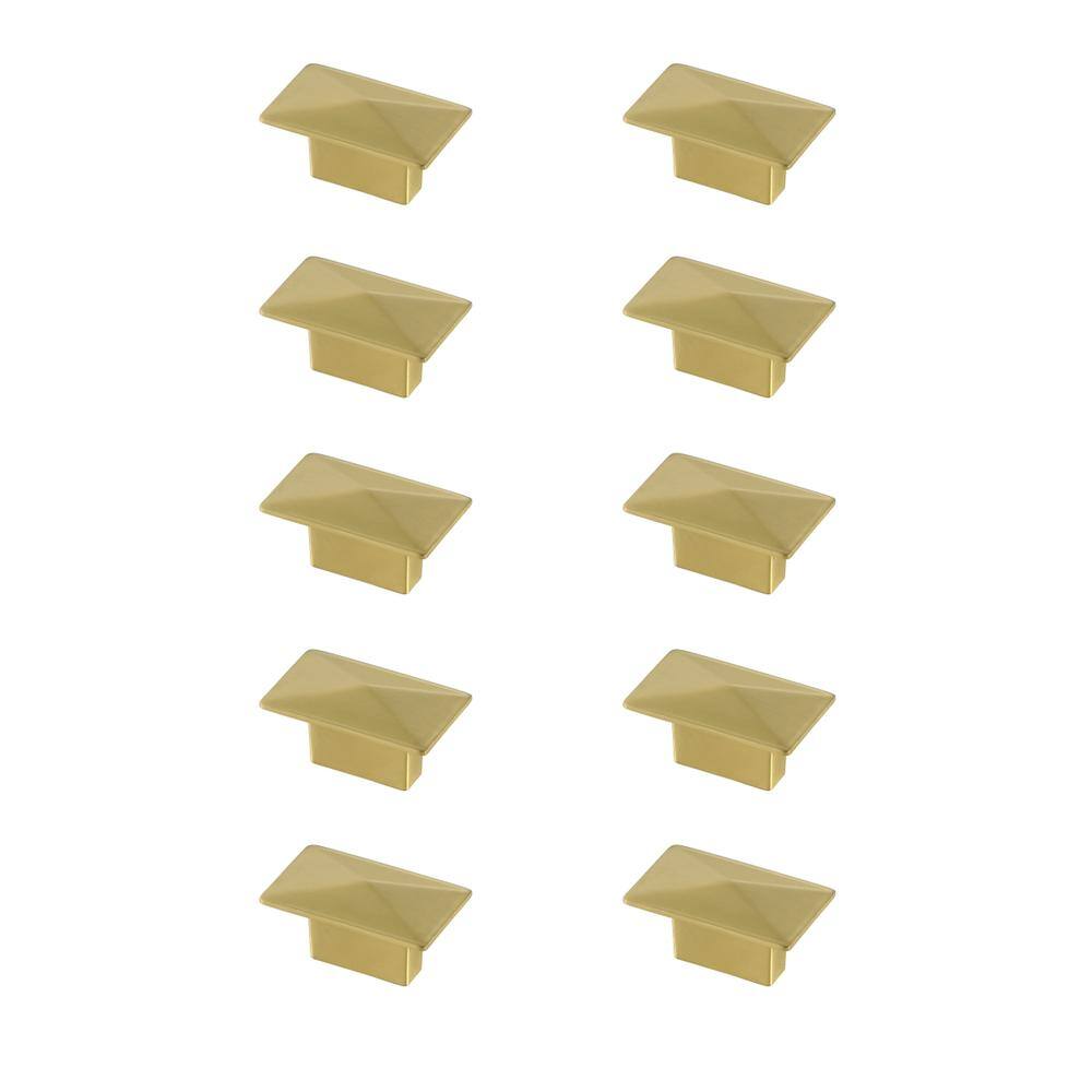 Alt View 2. Elegant Decor - Perry 2" Brushed Gold Rectangle Knob Multipack (Set of 10) - Brushed Gold.
