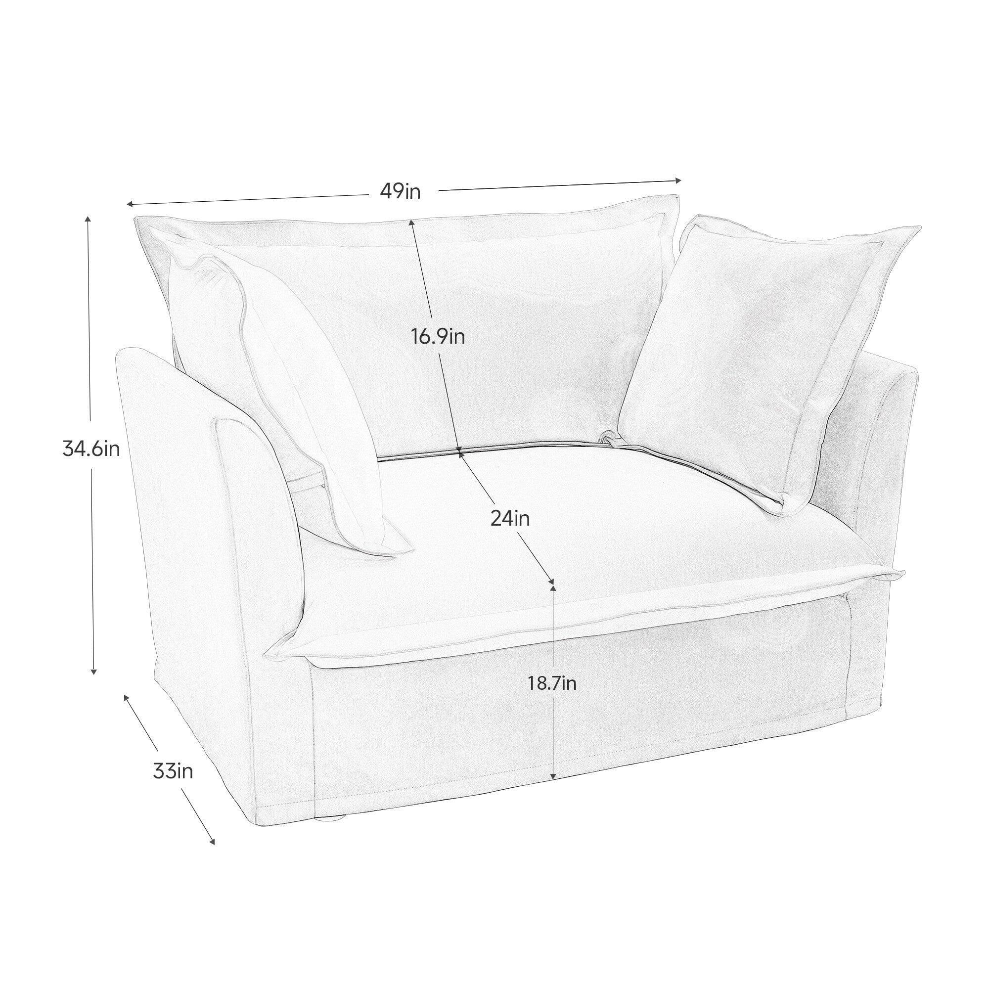 49in, 16.9in, 34.6in, 24in, 18.7in, 33in