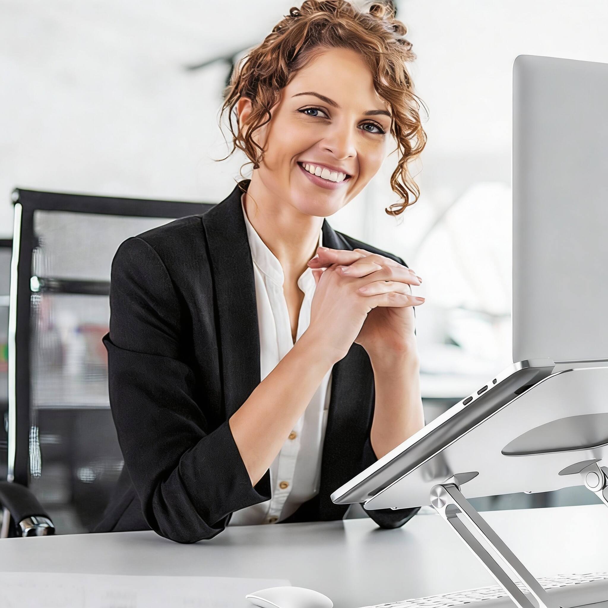 Alt View 1. Frangdom - Adjustable Aluminum Laptop Stand for 17" Notebooks - Space Gray 17" MacBook Pro/Air.