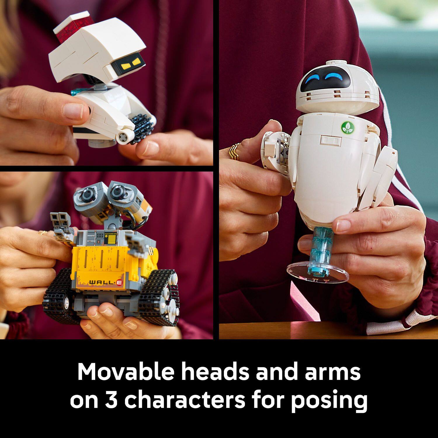 Movable heads and arms on 3 characters for posing