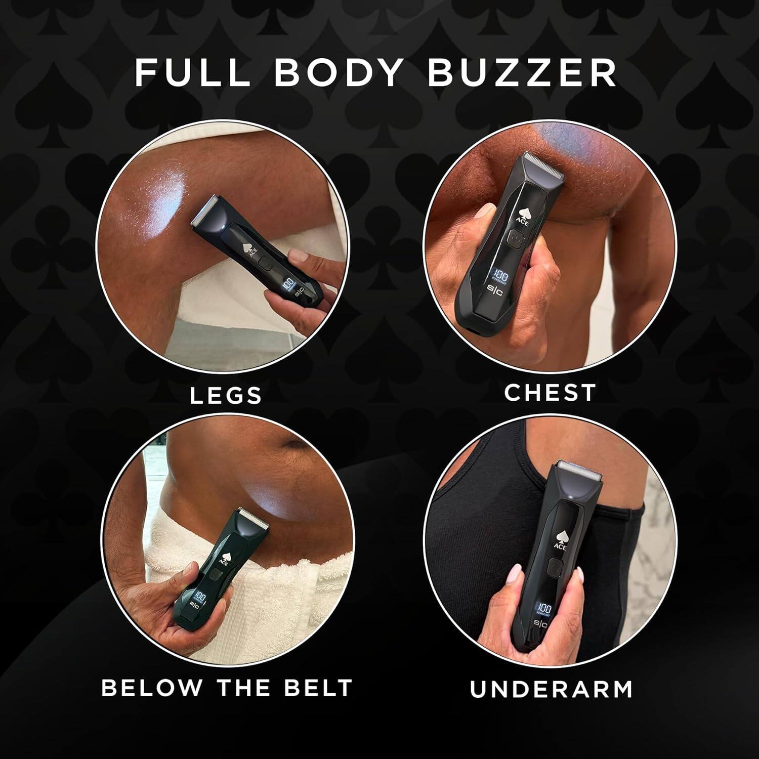 FULL BODY BUZZER

- LEGS
- CHEST
- BELOW THE BELT
- UNDERARM