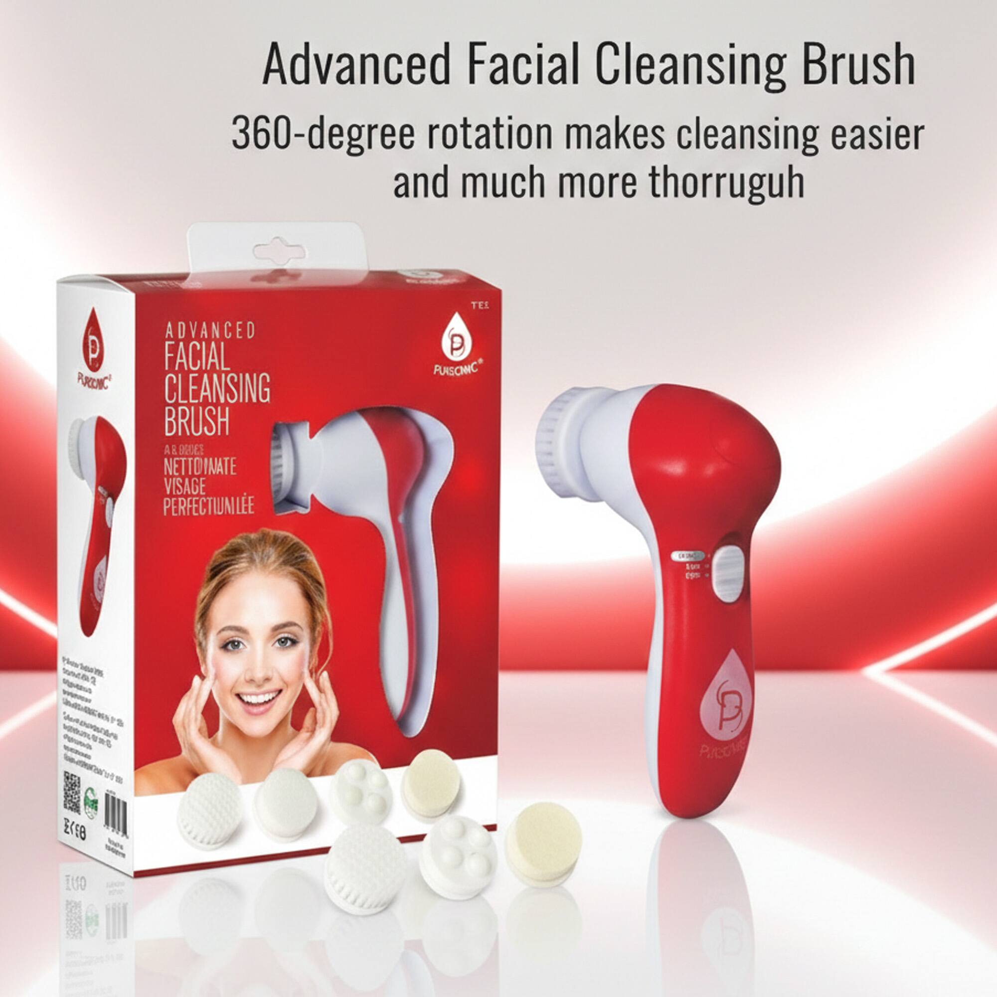 Advanced Facial Cleansing Brush  
360-degree rotation makes cleansing easier and much more thorough  

PAENC ADVANCED FACIAL CLEANSING BRUSH  
A DEDAS NETTOIATE VISAGE PERFECTIUNILE